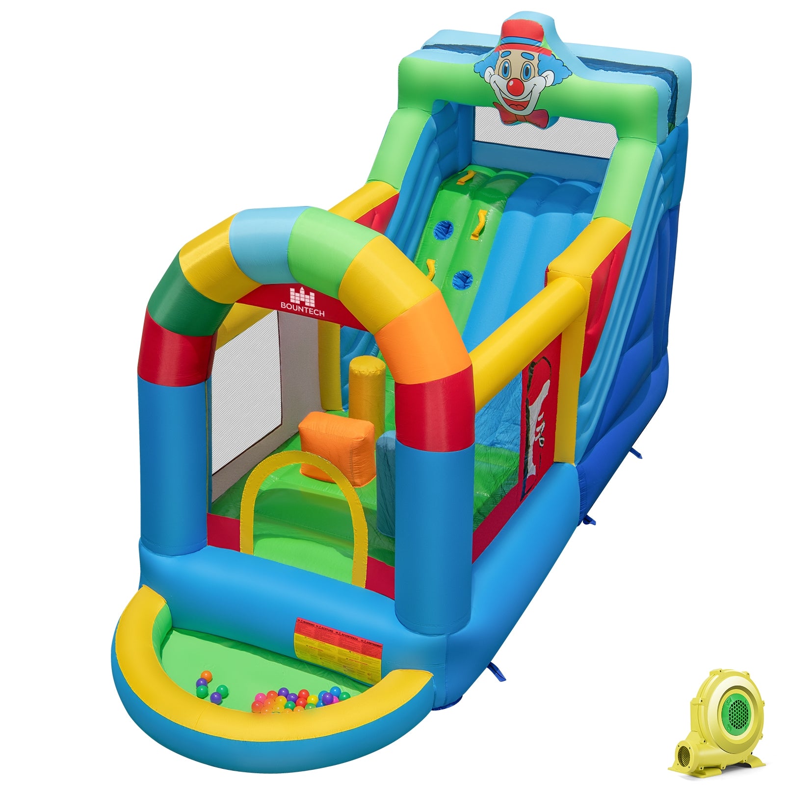 Inflatable Bounce House Obstacle Course with Ball Pit and Silde with 735W Blower, Multicolor Bounce House at Gallery Canada
