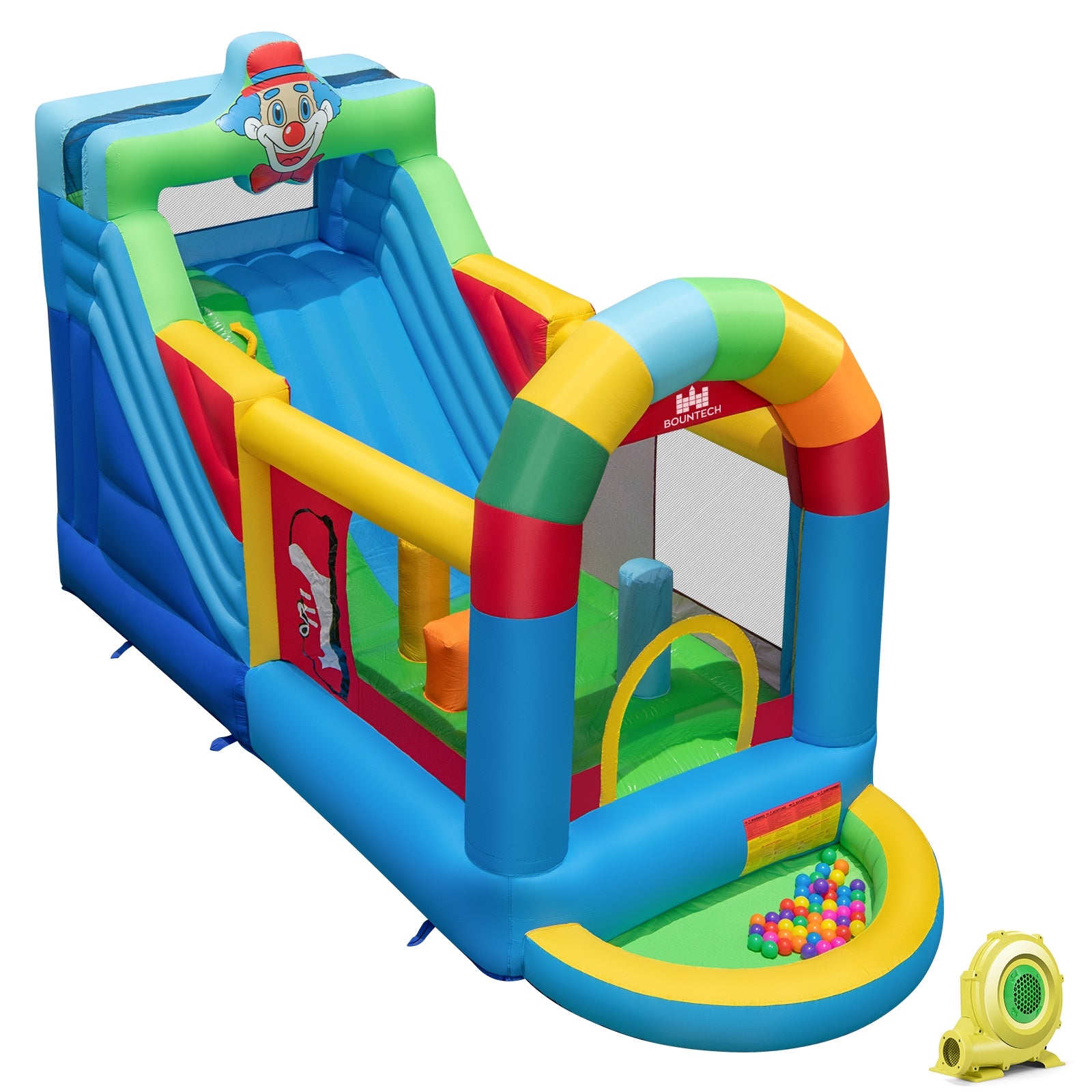 Inflatable Bounce House Obstacle Course with Ball Pit and Silde with 735W Blower, Multicolor Bounce House at Gallery Canada