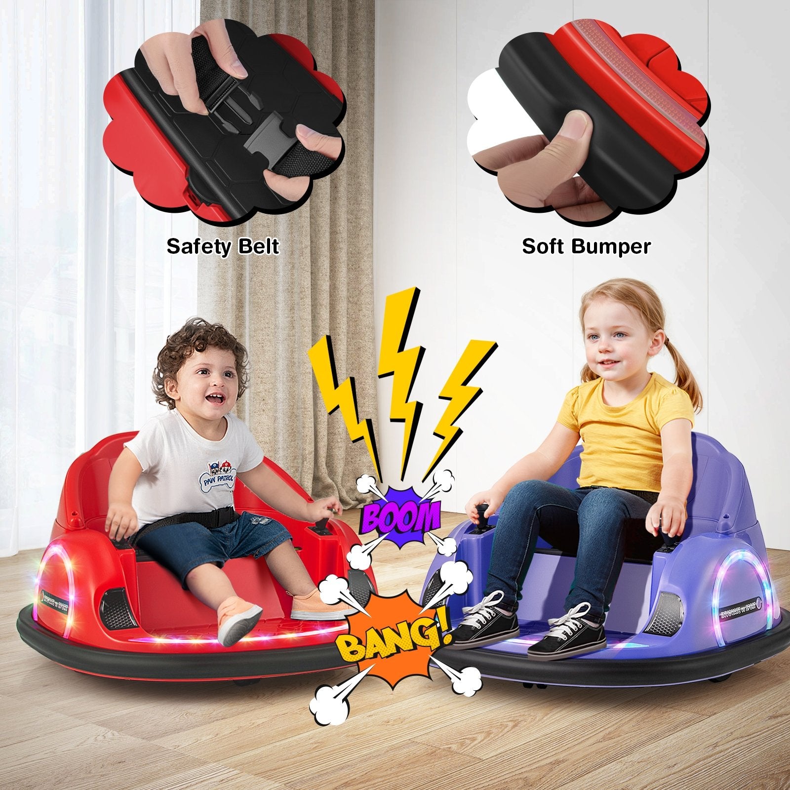 360° Ride on Bumper Car for Toddlers with Remote Control, Red Powered Ride On Toys   at Gallery Canada