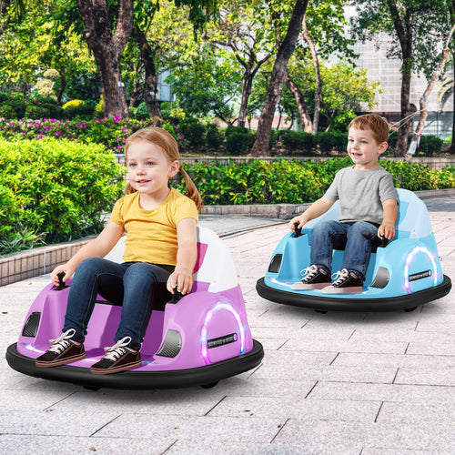 360° Ride on Bumper Car for Toddlers with Remote Control, Light Blue