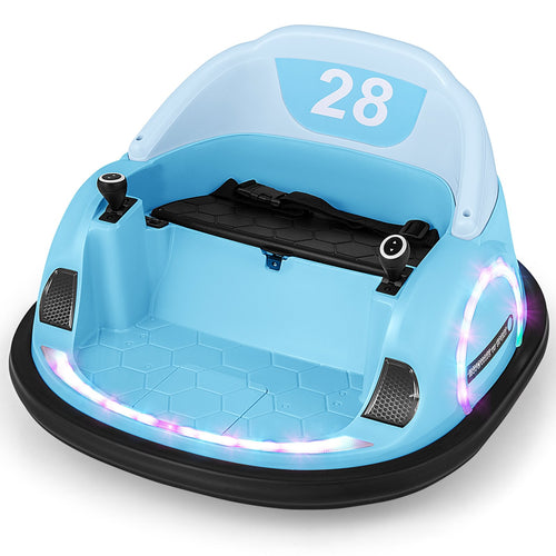 360° Ride on Bumper Car for Toddlers with Remote Control, Light Blue