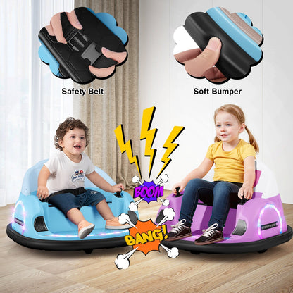 360° Ride on Bumper Car for Toddlers with Remote Control, Light Blue Powered Ride On Toys   at Gallery Canada