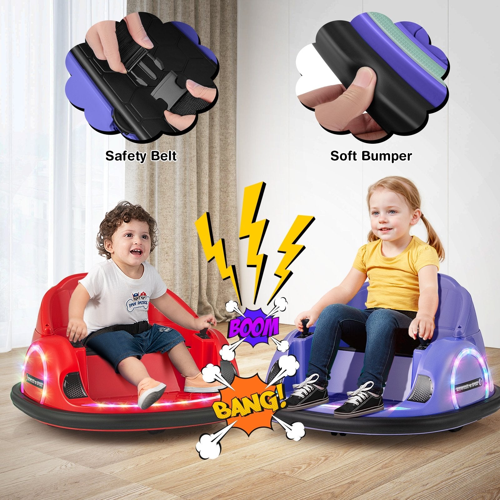 360° Ride on Bumper Car for Toddlers with Remote Control, Purple Powered Ride On Toys   at Gallery Canada