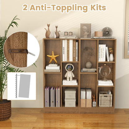 41 Inches 5-Cube Floor Bookcase with 2 Anti-Tipping Kits, Natural Bookcases   at Gallery Canada