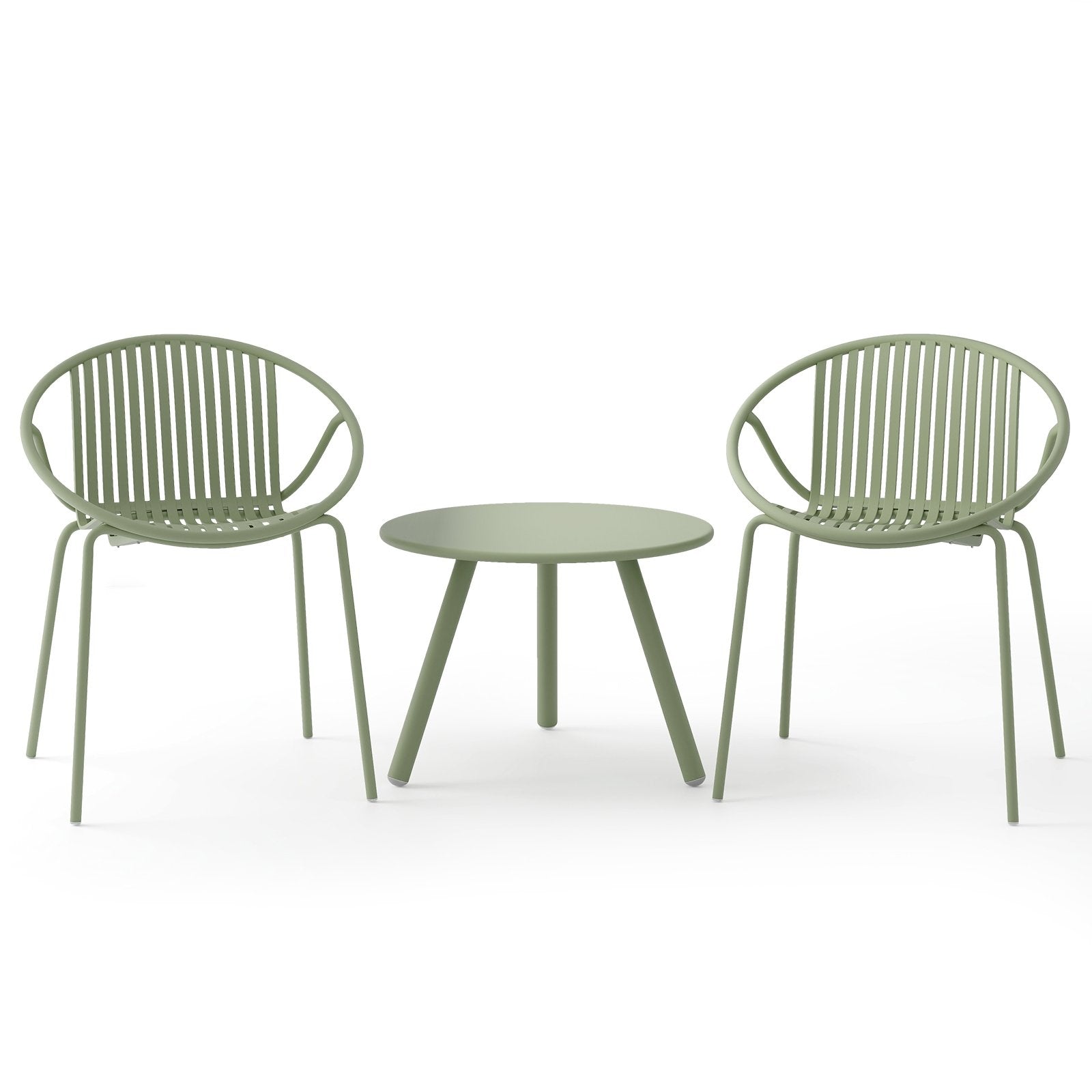 All Weather PP Patio Conversation Set with Round Coffee table and 2 Chairs, Green Patio Conversation Sets Green  at Gallery Canada