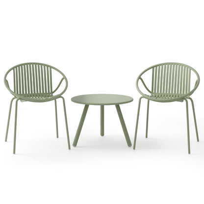 All Weather PP Patio Conversation Set with Round Coffee table and 2 Chairs, Green Patio Conversation Sets Green  at Gallery Canada