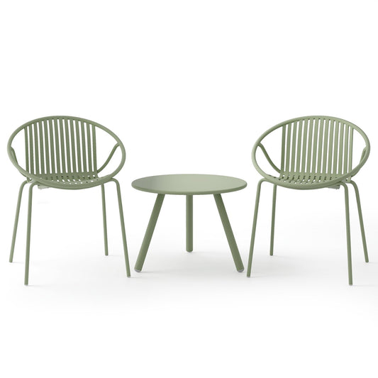 All Weather PP Patio Conversation Set with Round Coffee table and 2 Chairs, Green Patio Conversation Sets Green  at Gallery Canada