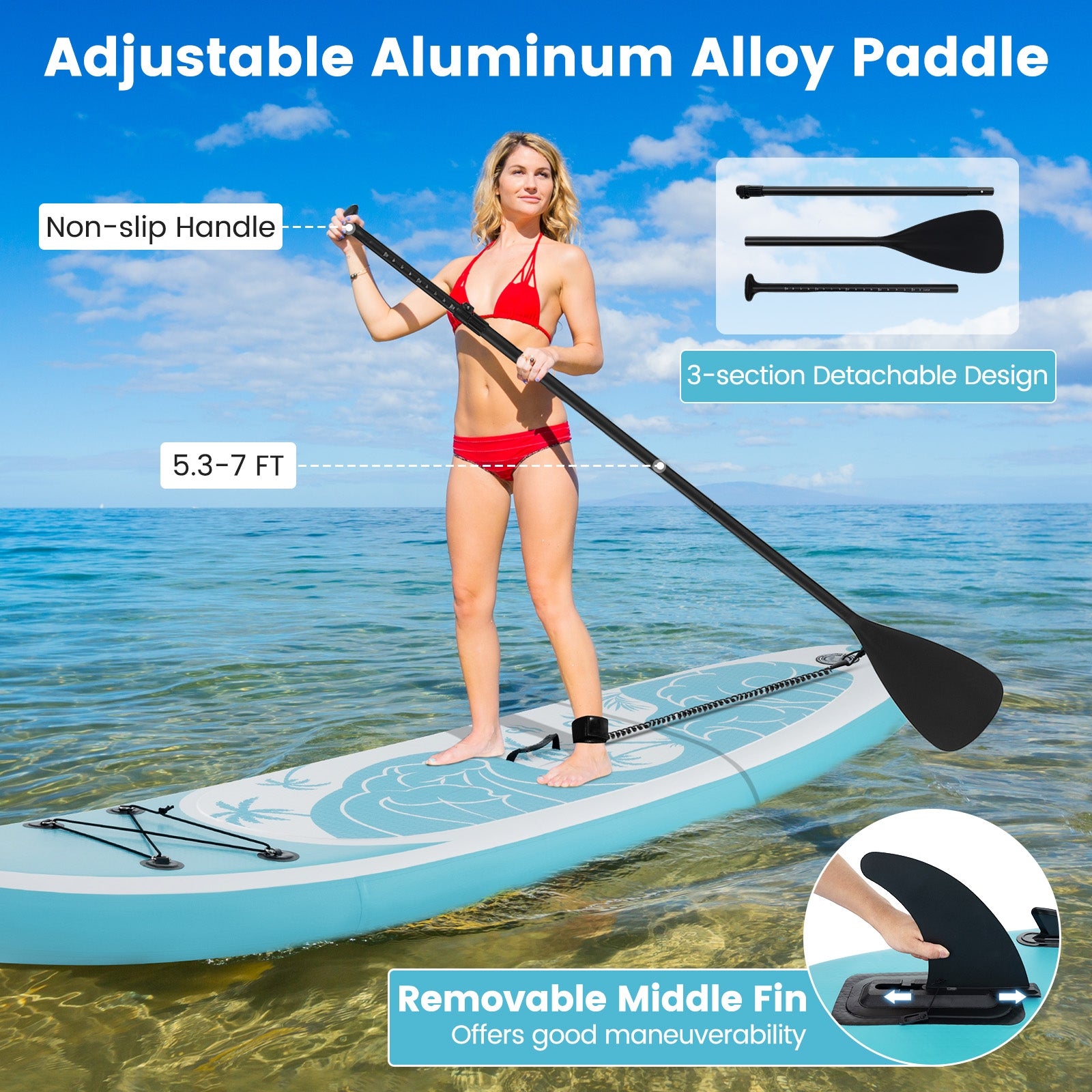 10/11 Feet Inflatable Stand Up Paddle Board with Premium SUP Accessories-S Water Sports at Gallery Canada