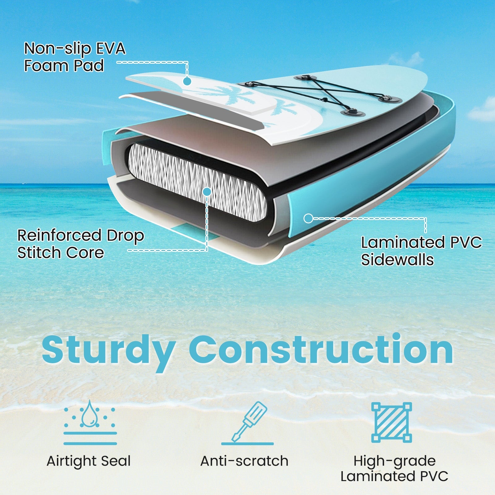 10/11 Feet Inflatable Stand Up Paddle Board with Premium SUP Accessories-S Water Sports at Gallery Canada