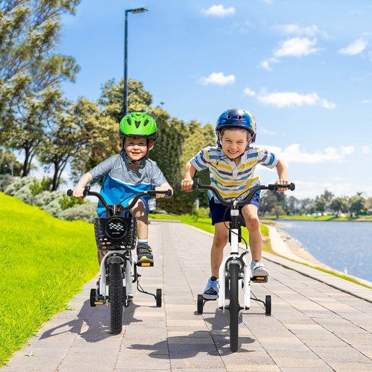 12 Inch Kids Bike Children Bicycle with Training Wheels for 3-4 Years Old, White Kids Bike White  at Gallery Canada