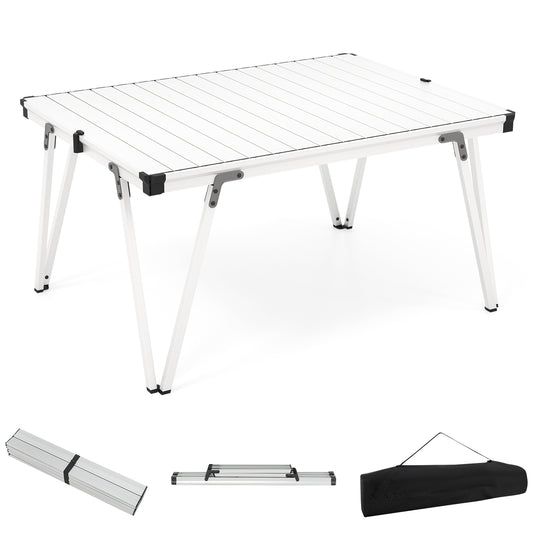 Folding Camping Table Picnic Table with Storage Bag and Waterproof Desktop, Silver Picnic Tables Silver  at Gallery Canada