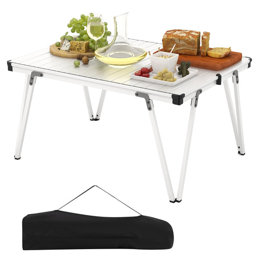 Folding Camping Table Picnic Table with Storage Bag and Waterproof Desktop, Silver Picnic Tables Silver  at Gallery Canada