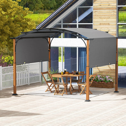 10 x 12 FT Outdoor Retractable Pergola with Retractable Canopy for Patio, Gray Gazebos   at Gallery Canada