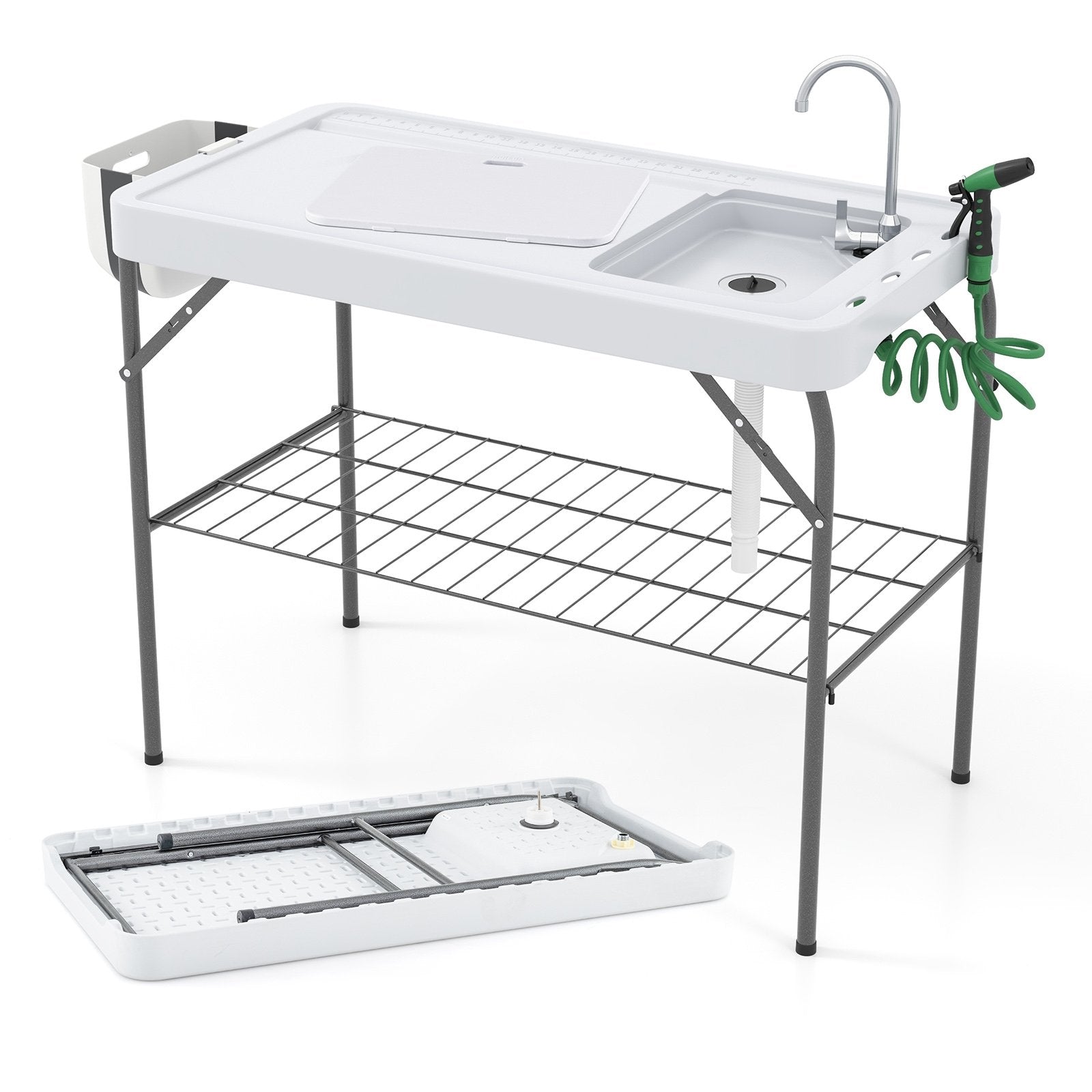 2 in 1 Folding Fish Cleaning Table with Sink and Faucet for Patio BBQ Camping Furniture Options  at Gallery Canada