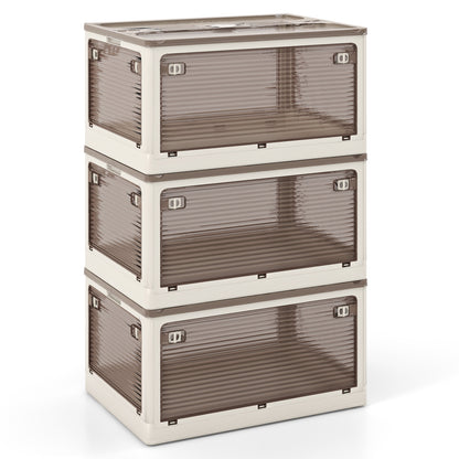 3-Pack Stackable Storage Bins with Lids with 5 Opening Ways-18 Gal, White Cabinets & Chests   at Gallery Canada