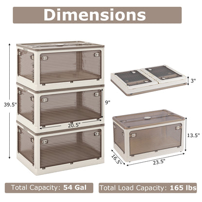 3-Pack Stackable Storage Bins with Lids with 5 Opening Ways-18 Gal, White Cabinets & Chests   at Gallery Canada