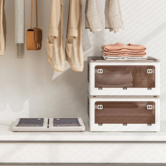 3-Pack Stackable Storage Bins with Lids with 5 Opening Ways-8 Gal, White Cabinets & Chests   at Gallery Canada