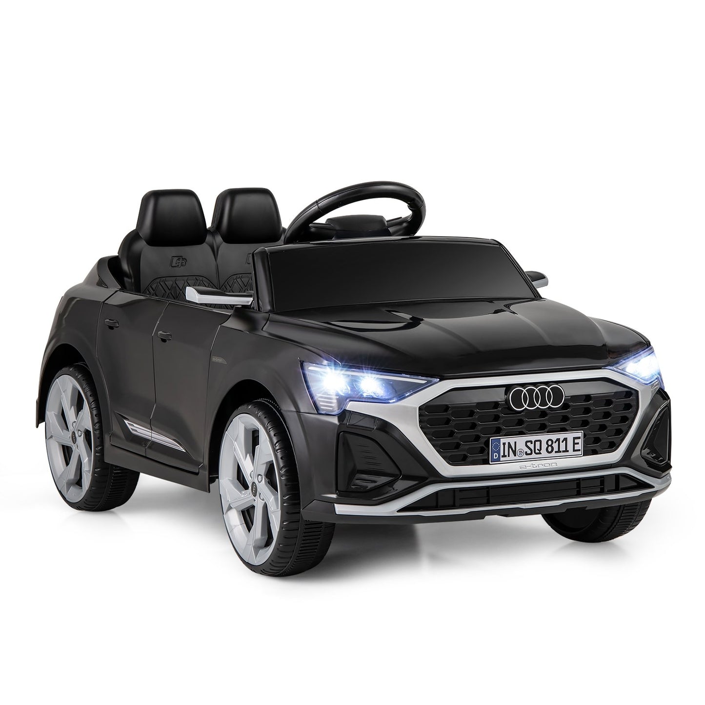 12V Kids Ride on Car Licensed Audi SQ8 with Remote Control and 3 Speeds, Black Powered Ride On Toys   at Gallery Canada