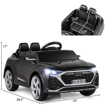 12V Kids Ride on Car Licensed Audi SQ8 with Remote Control and 3 Speeds, Black Powered Ride On Toys   at Gallery Canada