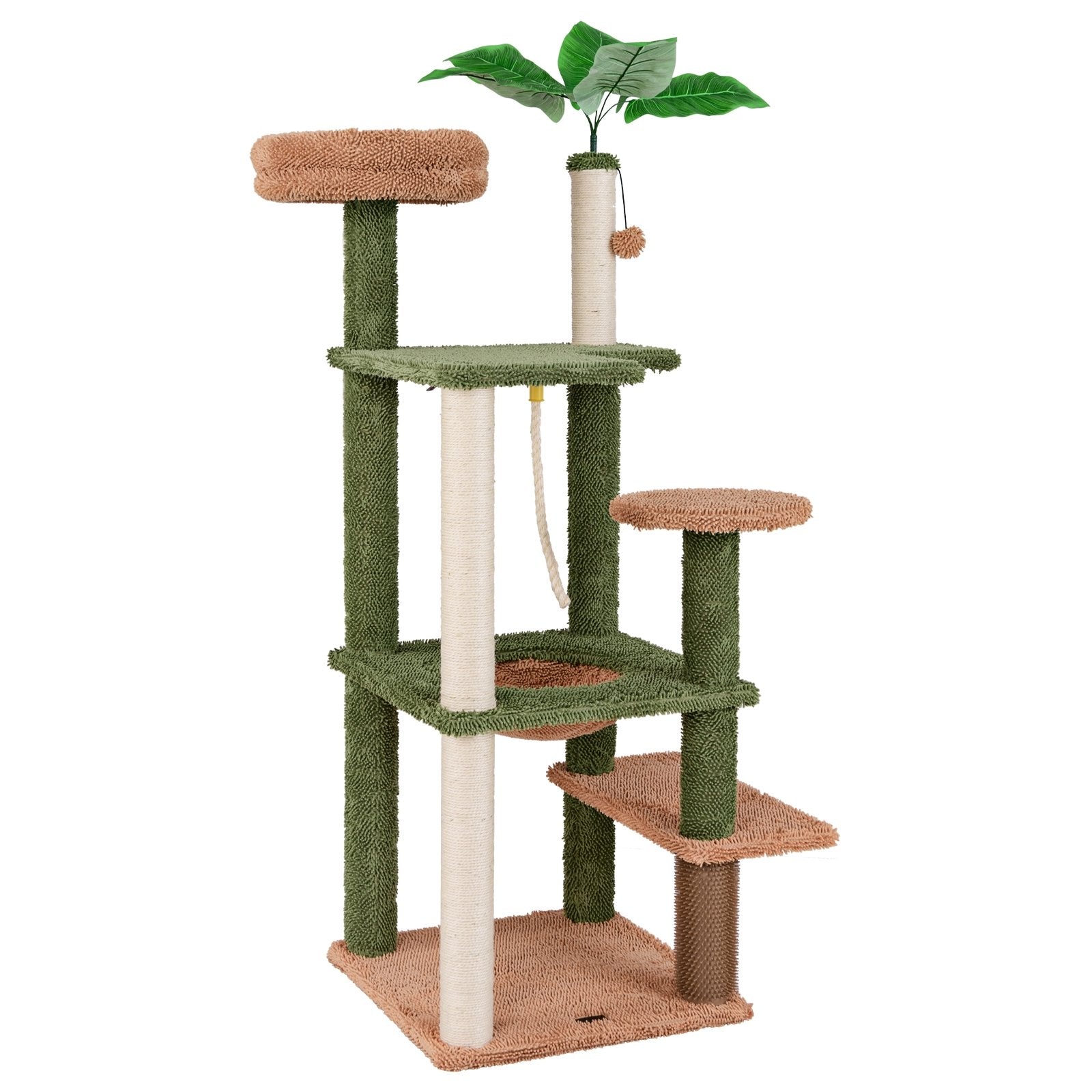 Multilevel Cat Tree with Scratching Posts and Rope Plush Perch Toy Bed, Green Cat Trees Condos & Scratchers   at Gallery Canada