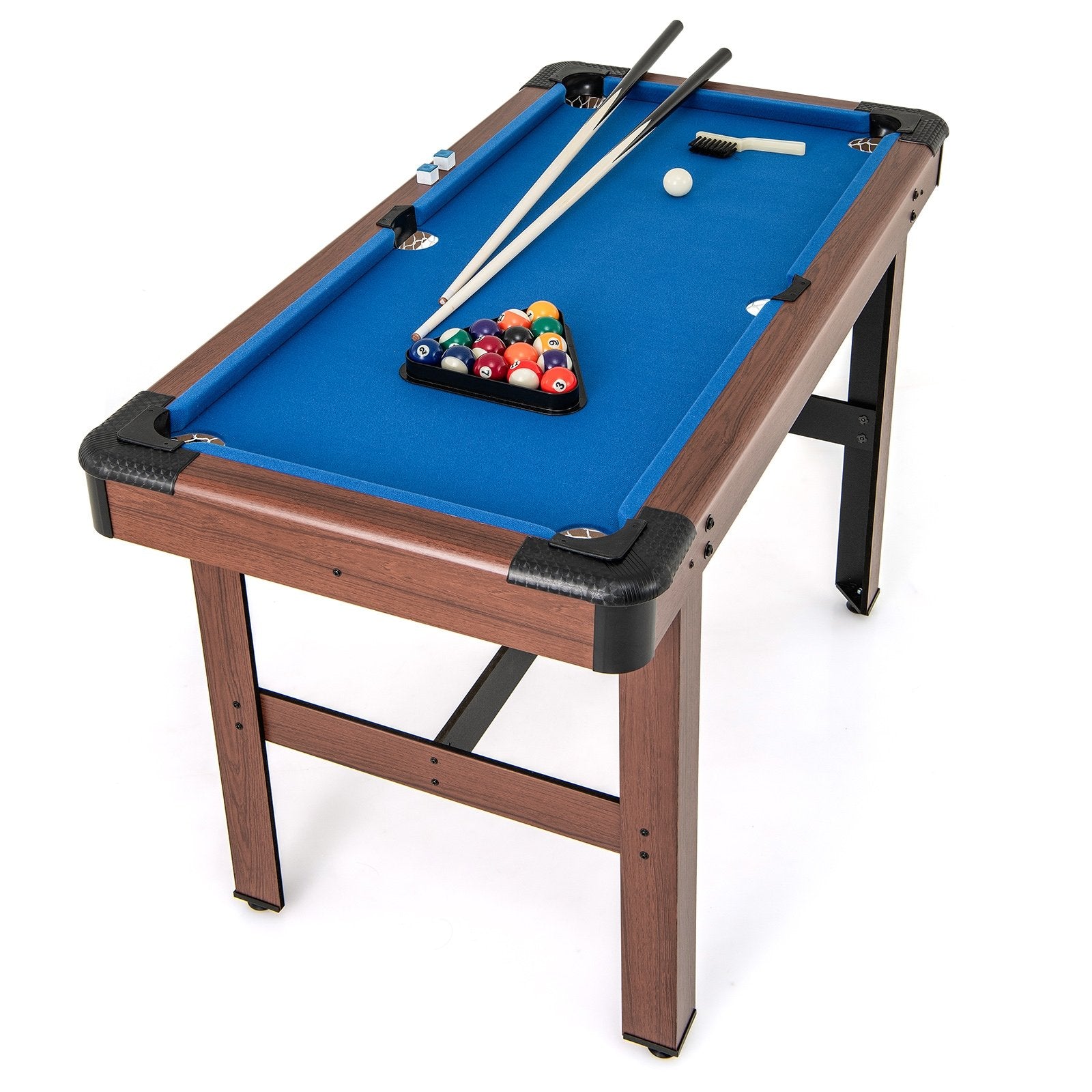 48 Inch Pool Wooden Game Table with Full Set of Ballsfor Kids and Adults, Blue Game Room   at Gallery Canada