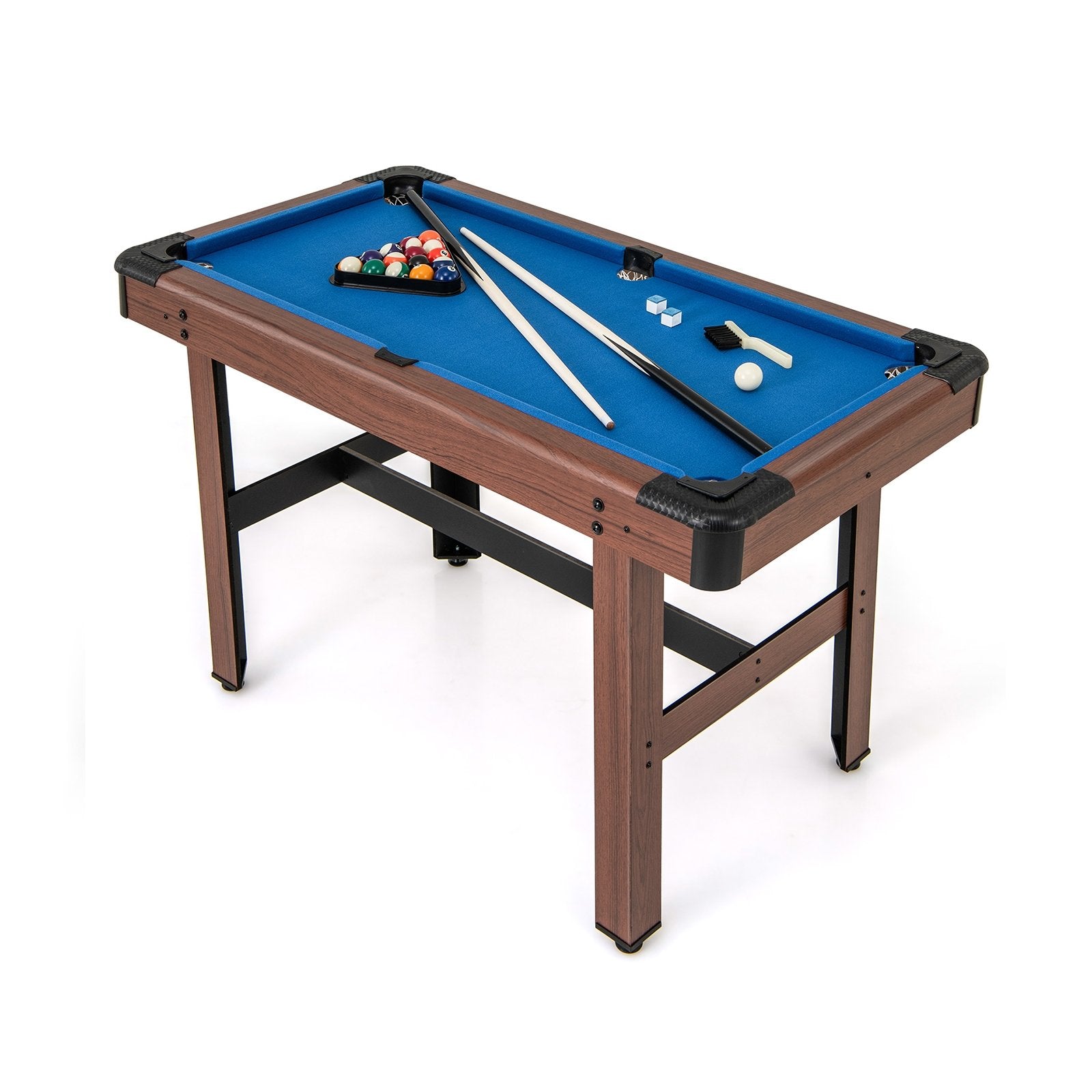 48 Inch Pool Wooden Game Table with Full Set of Ballsfor Kids and Adults, Blue Game Room   at Gallery Canada