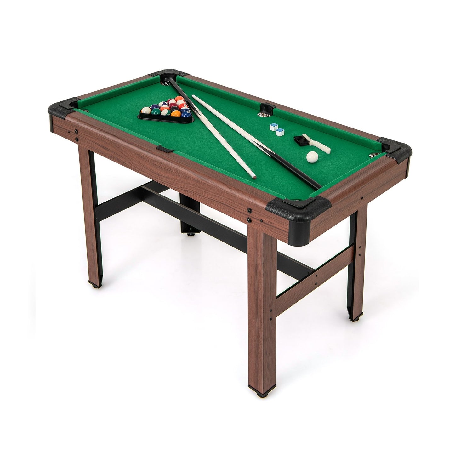 48 Inch  Pool Wooden Game Table with Full Set of Ballsfor Kids and Adults, Green Game Room   at Gallery Canada