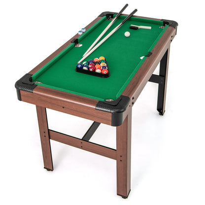 48 Inch  Pool Wooden Game Table with Full Set of Ballsfor Kids and Adults, Green Game Room   at Gallery Canada