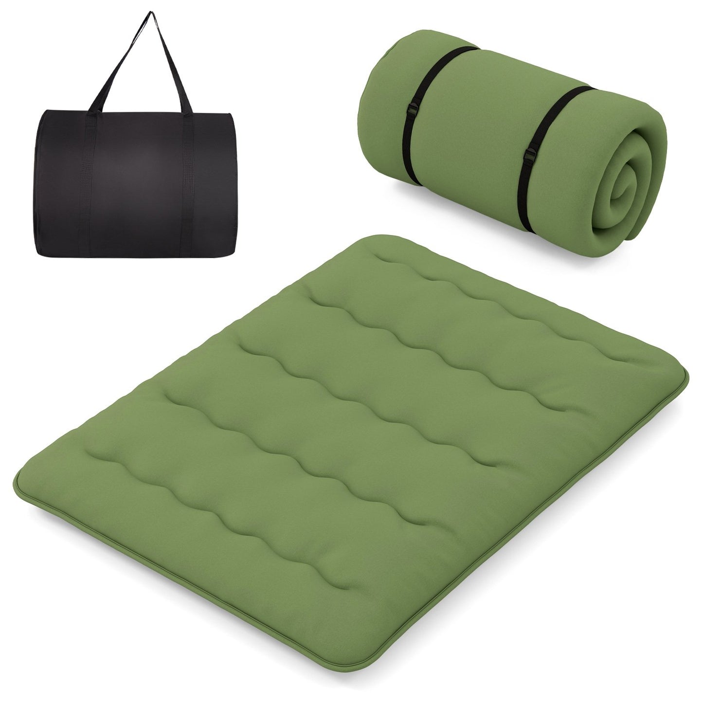 Floor Mattress with Washable Cover and Carry Bag-Queen Size, Green Mattresses   at Gallery Canada