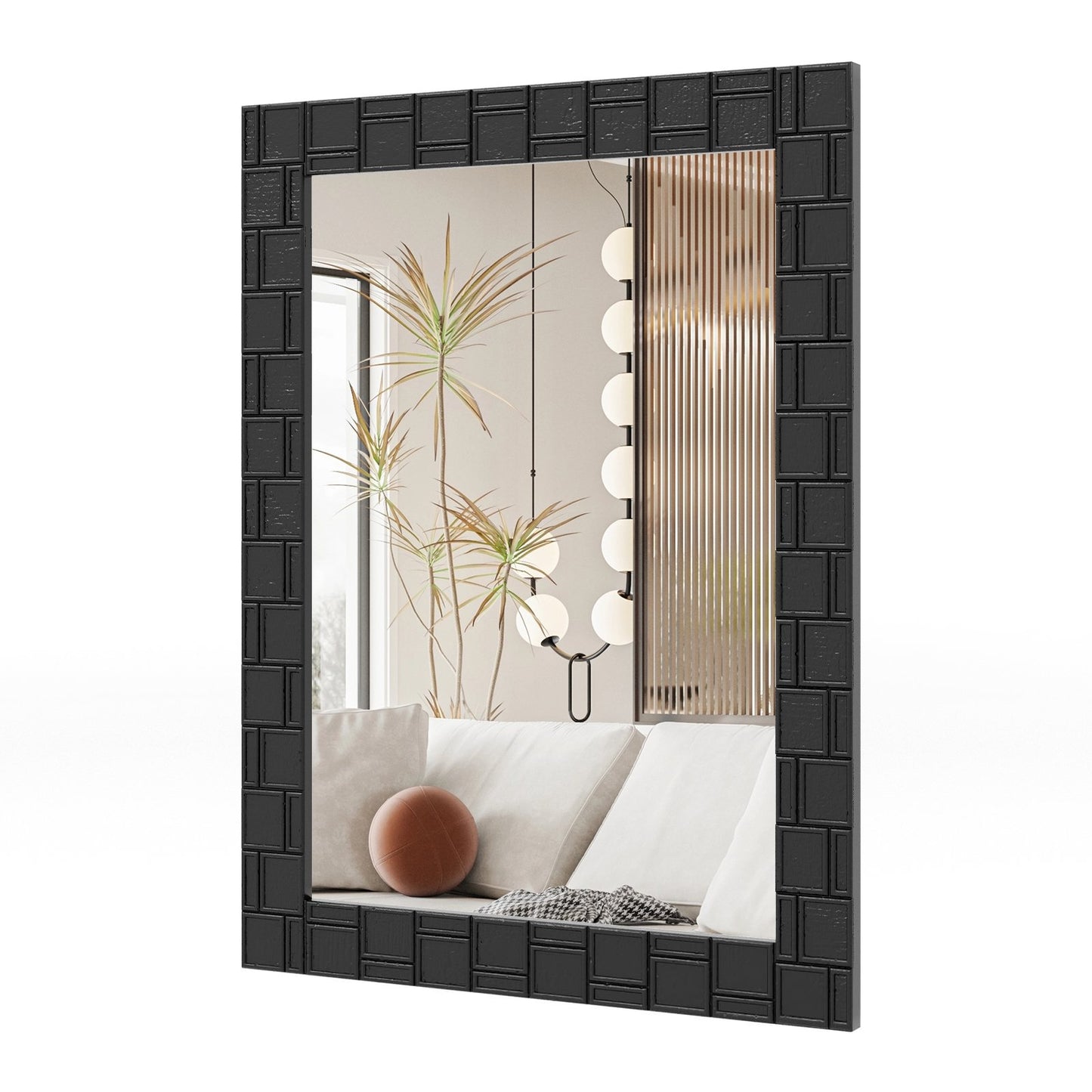 Wood Framed Wall Mirror Rectangle Vanity Mirror for Living Room Entryway, Black Wall Mirrors   at Gallery Canada