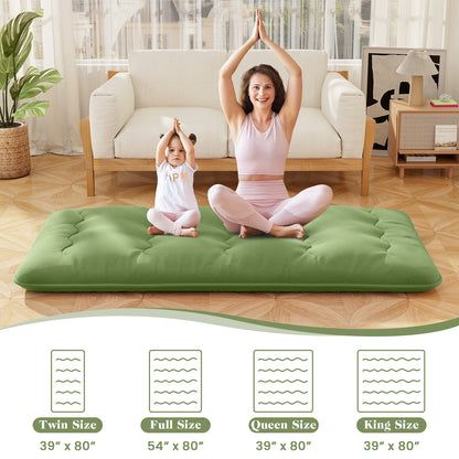 Floor Mattress with Washable Cover and Carry Bag-Twin Size, Green Mattresses   at Gallery Canada