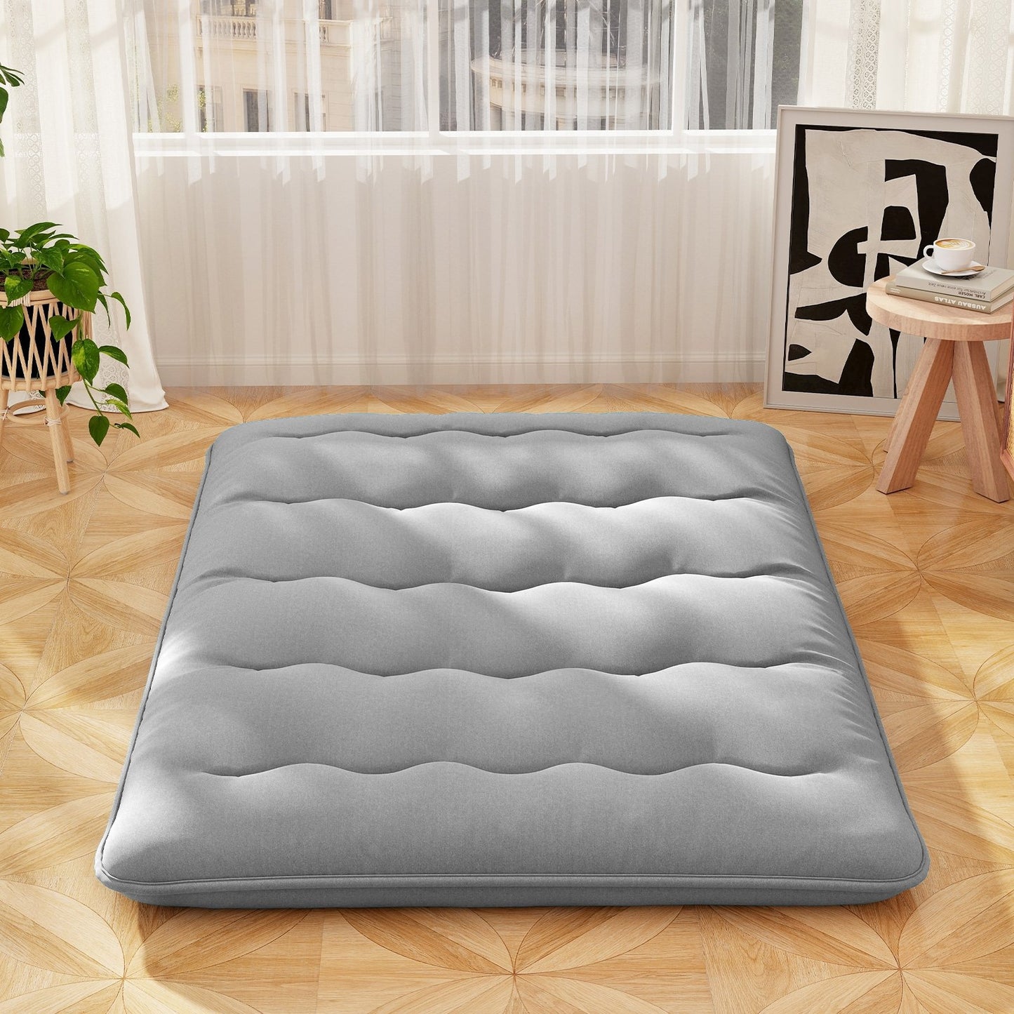 Futon Mattress with Washable Cover and Carry Bag-Full Size, Gray Mattresses   at Gallery Canada