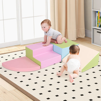 4-Piece Climb and Crawl Foam Block Play Set for Infant Baby, Pink Baby Gyms & Playmats   at Gallery Canada