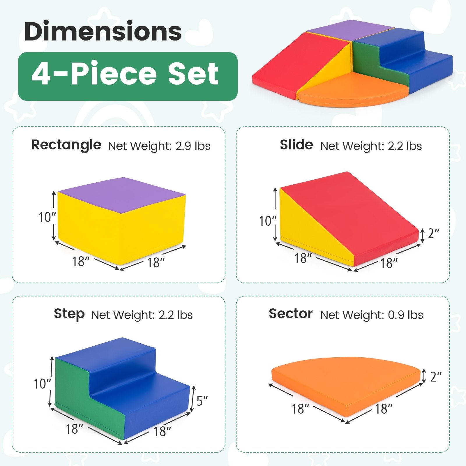 4-Piece Climb and Crawl Foam Block Play Set for Infant Baby, Multicolor Baby Gyms & Playmats   at Gallery Canada