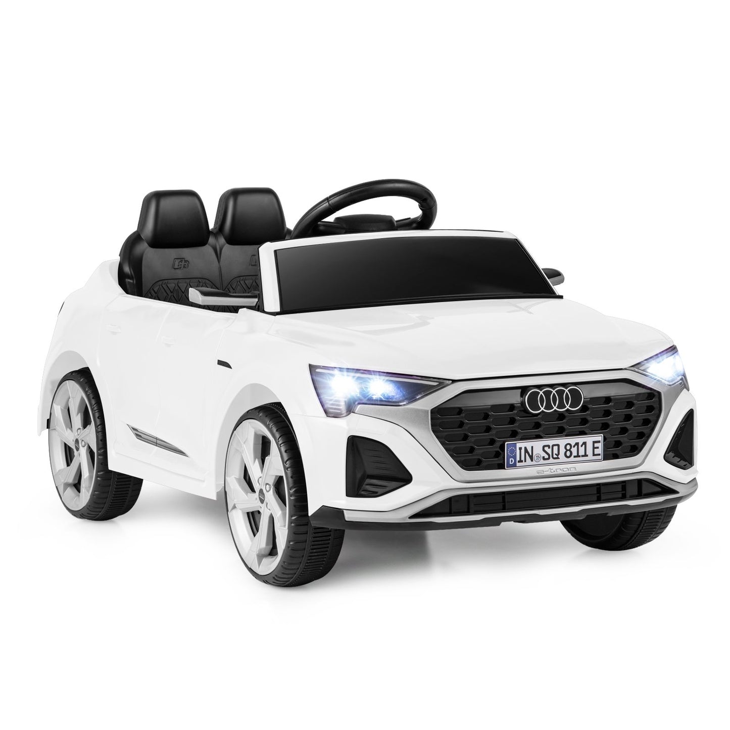 12V Kids Ride on Car Licensed Audi SQ8 with Remote Control and 3 Speeds, White Powered Ride On Toys White  at Gallery Canada