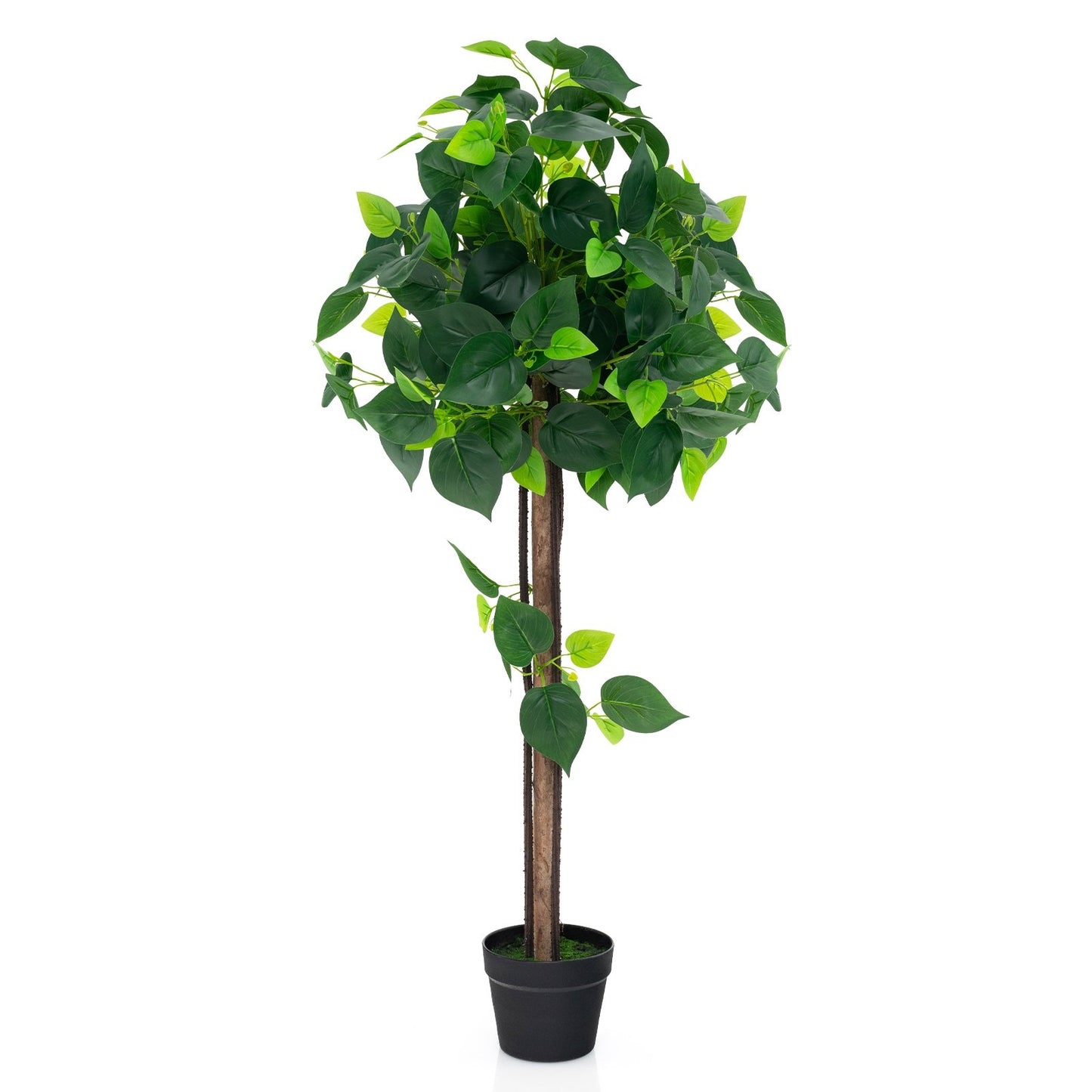 45 Inches Artificial Hydrangea Tree with Real Wood Trunk and Realistic Hydrangea Leaves, Green Faux Plants Green  at Gallery Canada