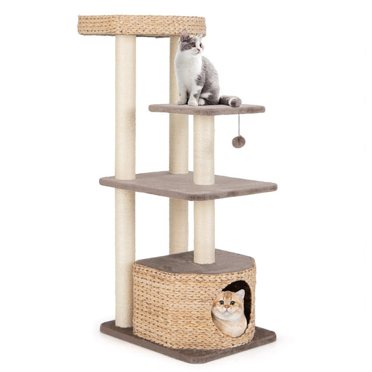 4 Layer Cat Tower with Scratching Posts Condo and Washable Cushions, Coffee Cat Trees Condos & Scratchers Coffee  at Gallery Canada