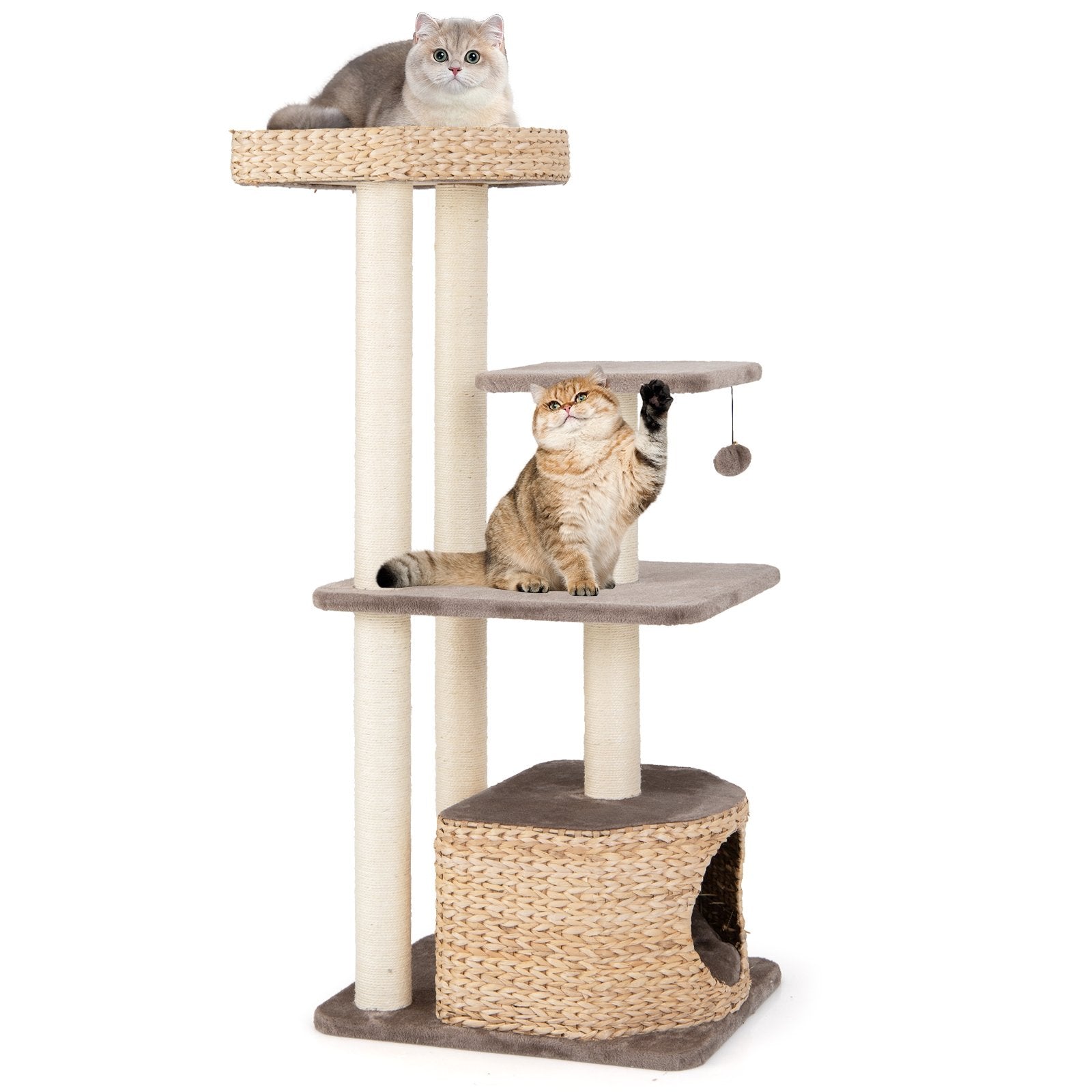 4 Layer Cat Tower with Scratching Posts Condo and Washable Cushions, Coffee Cat Trees Condos & Scratchers   at Gallery Canada