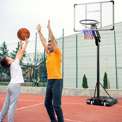 4.9-10 Feet Adjustable Basketball Hoop with Shatterproof Backboard Sport Equipments   at Gallery Canada