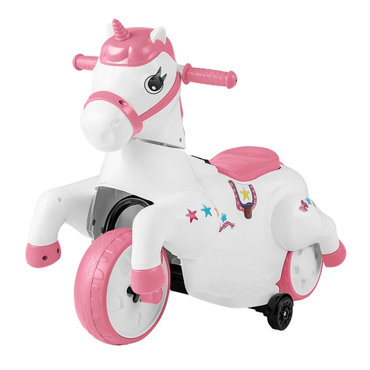 12V Unicorn Ride on Toy with Training Wheels and Horse Riding Mode, Pink Powered Ride On Toys Pink  at Gallery Canada