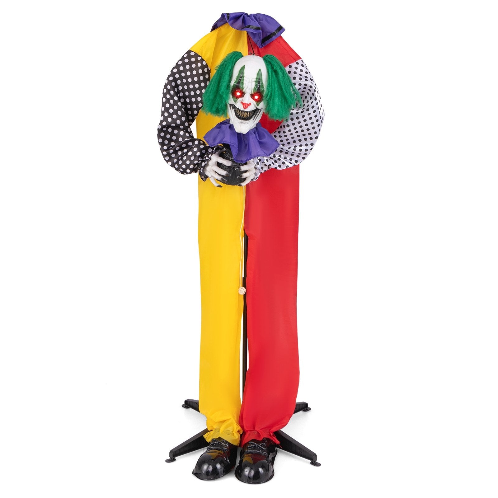 4.5FT Grins Animatronic Clown with Pre-Recorded Phrases and LED Eyes Halloween Options  at Gallery Canada