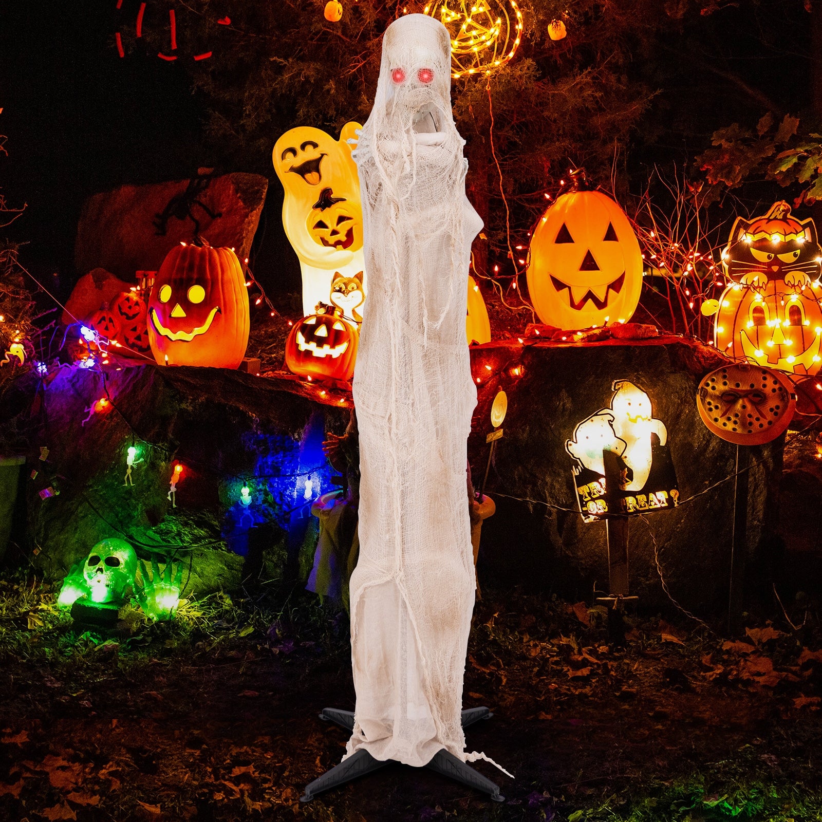 6FT Halloween Animated Standing Mummy with LED Red Glowing Eyes Halloween   at Gallery Canada