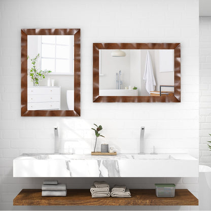 41.5 x 28 inches Farmhouse Wall Mirror with Solid Wood Frame, White Wall Mirrors   at Gallery Canada