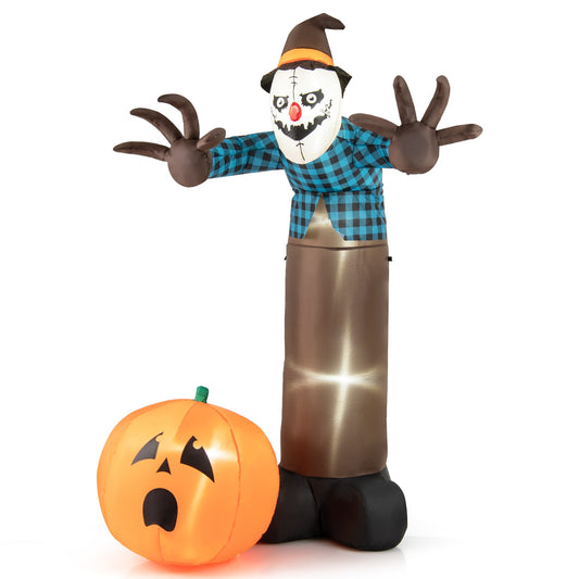 7 FT Inflatable Halloween Haunted Scarecrow Pumpkin Ghost with Built-in LED Lights, Multicolor Halloween Multicolor  at Gallery Canada