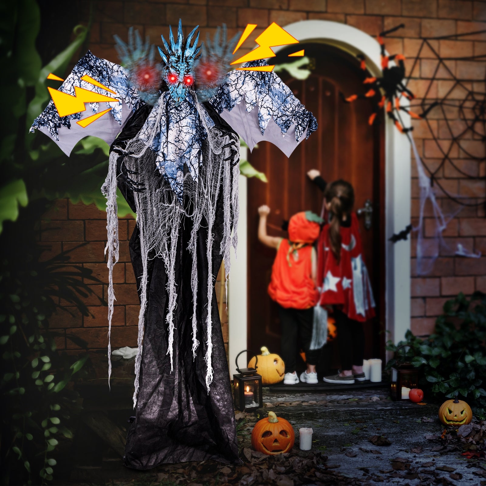 6ft Halloween Animatronic Decoration with Light Up Eyes Posable Wings and Arms Halloween   at Gallery Canada