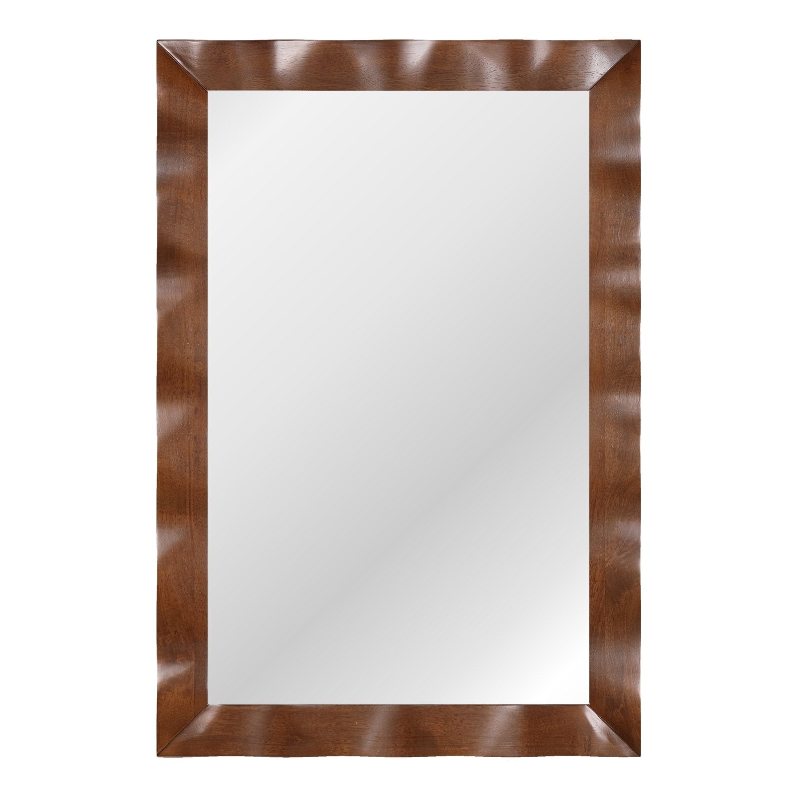 41.5 x 28 inches Farmhouse Wall Mirror with Solid Wood Frame, Brown Wall Mirrors   at Gallery Canada