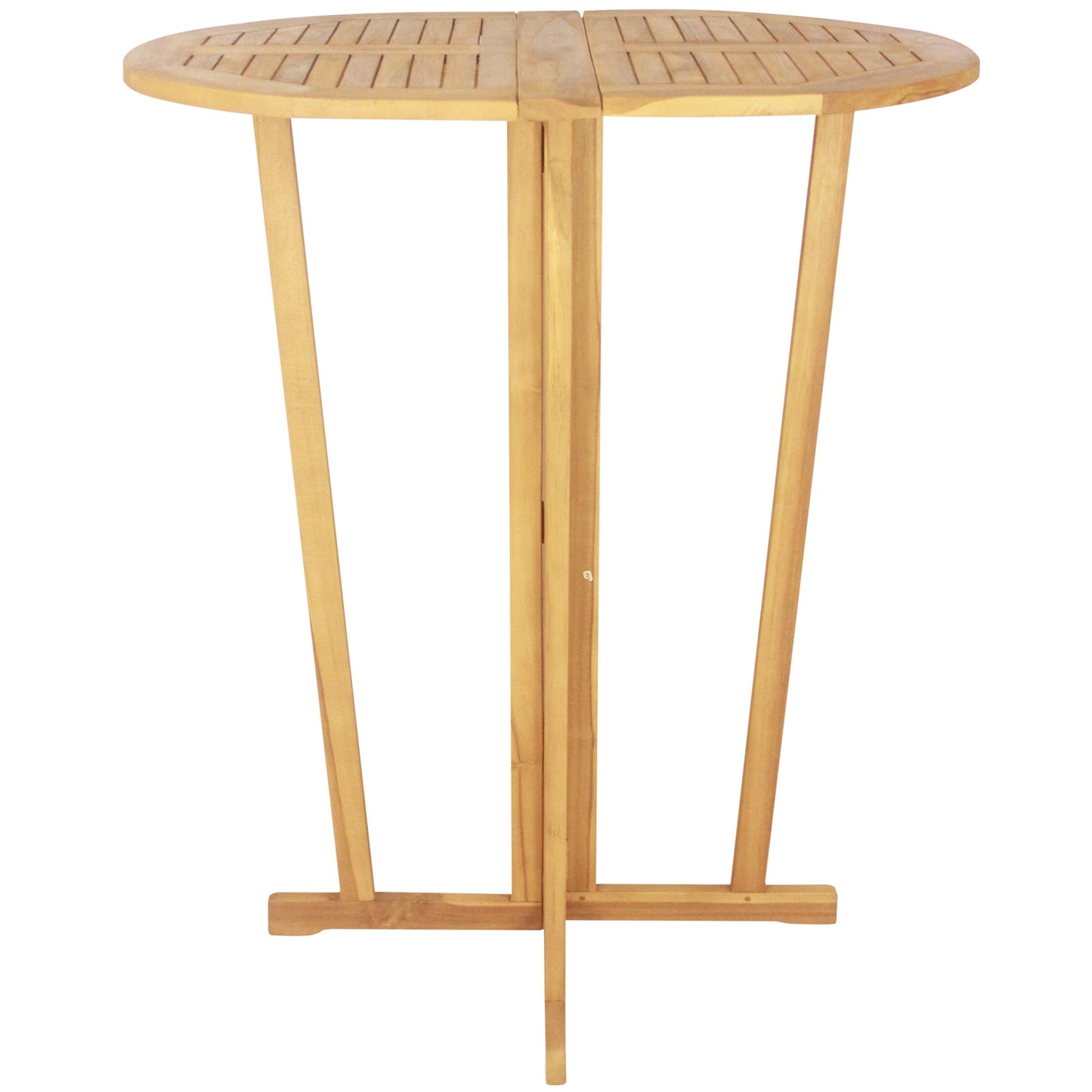 Outdoor Folding Bar Table with Oval Tabletop and Cross Base, Natural Patio Coffee Tables   at Gallery Canada