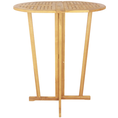 Outdoor Folding Bar Table with Oval Tabletop and Cross Base, Natural Patio Coffee Tables   at Gallery Canada