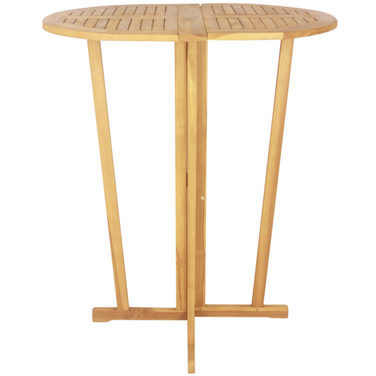 Outdoor Folding Bar Table with Oval Tabletop and Cross Base, Natural Patio Coffee Tables Natural  at Gallery Canada