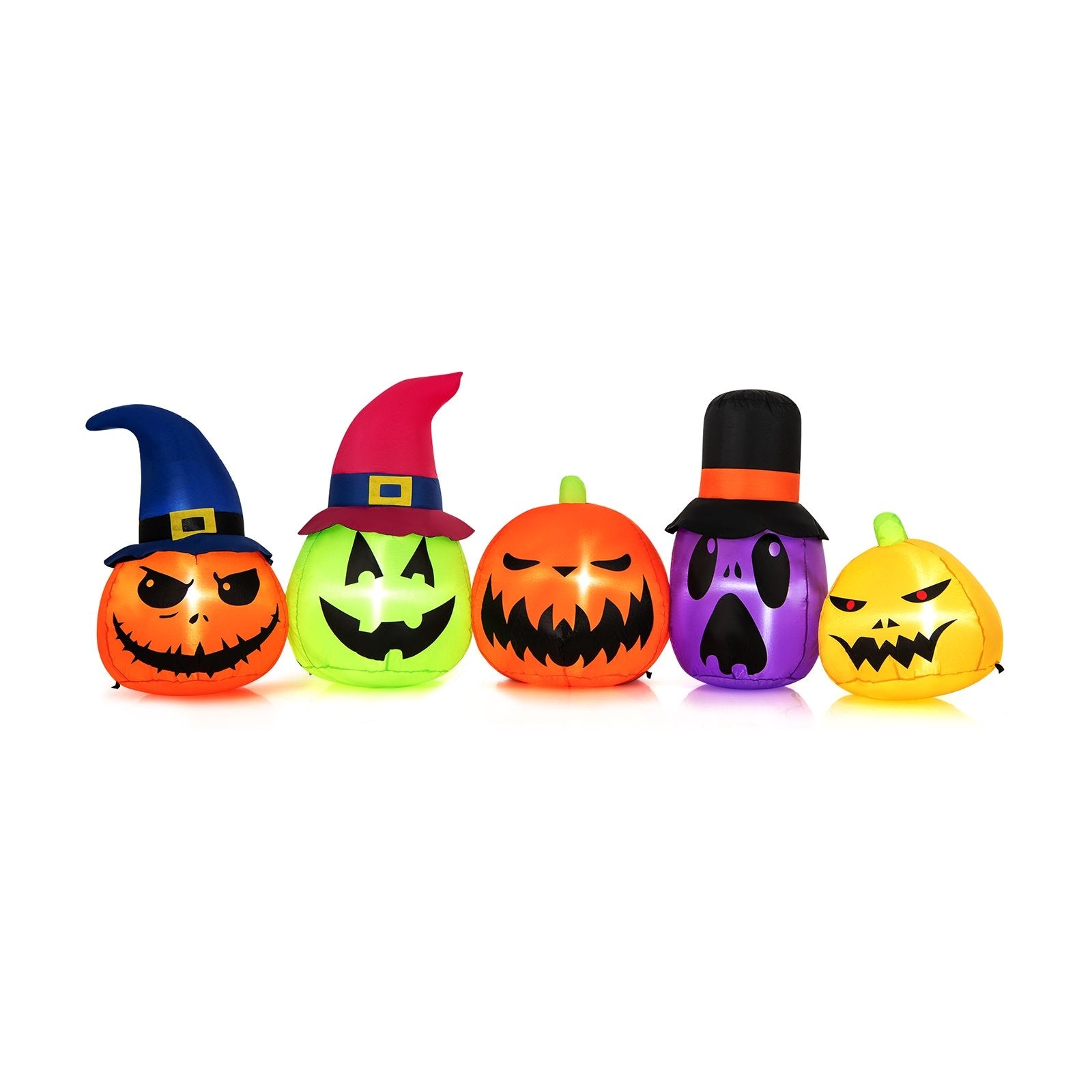 9 Feet Inflatable Pumpkin Patch Family with Built-in LED Lights and Witch Hats, Multicolor Halloween Multicolor  at Gallery Canada